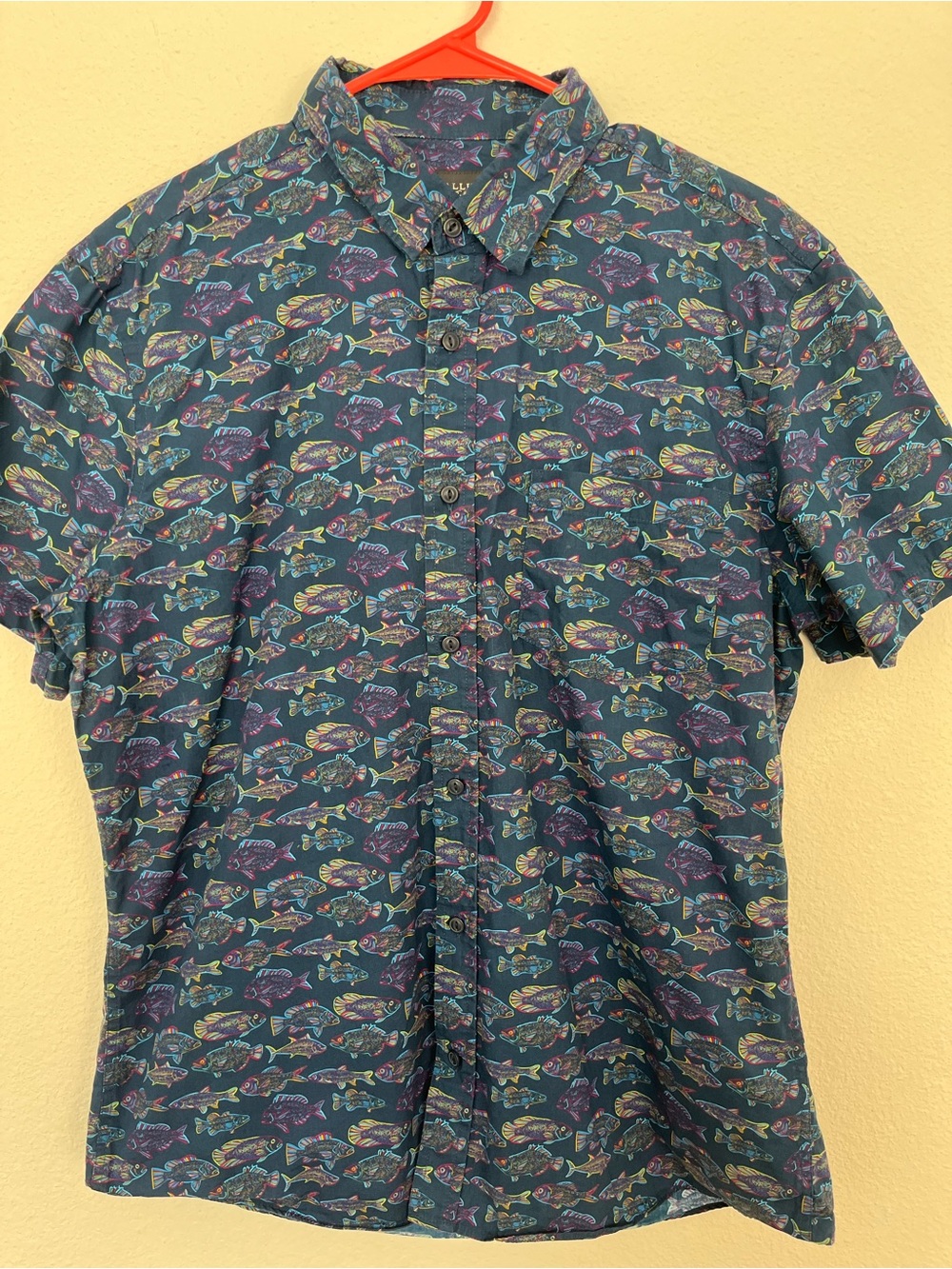 Wallin & Bros fish print  button down shirt